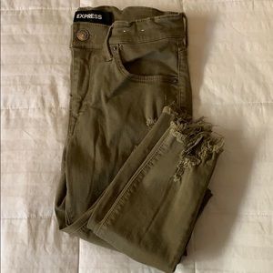 Olive skinny jeans